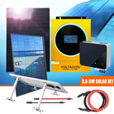Voltacon Off-Grid Solar Kit 24V 3.6kW Inverter - PV Panels, Lithium Ion Battery - Complete Kit